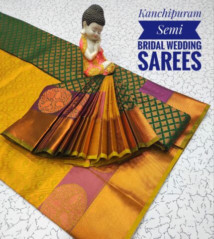 Kanchipuram Semi Bridal Wedding Sarees